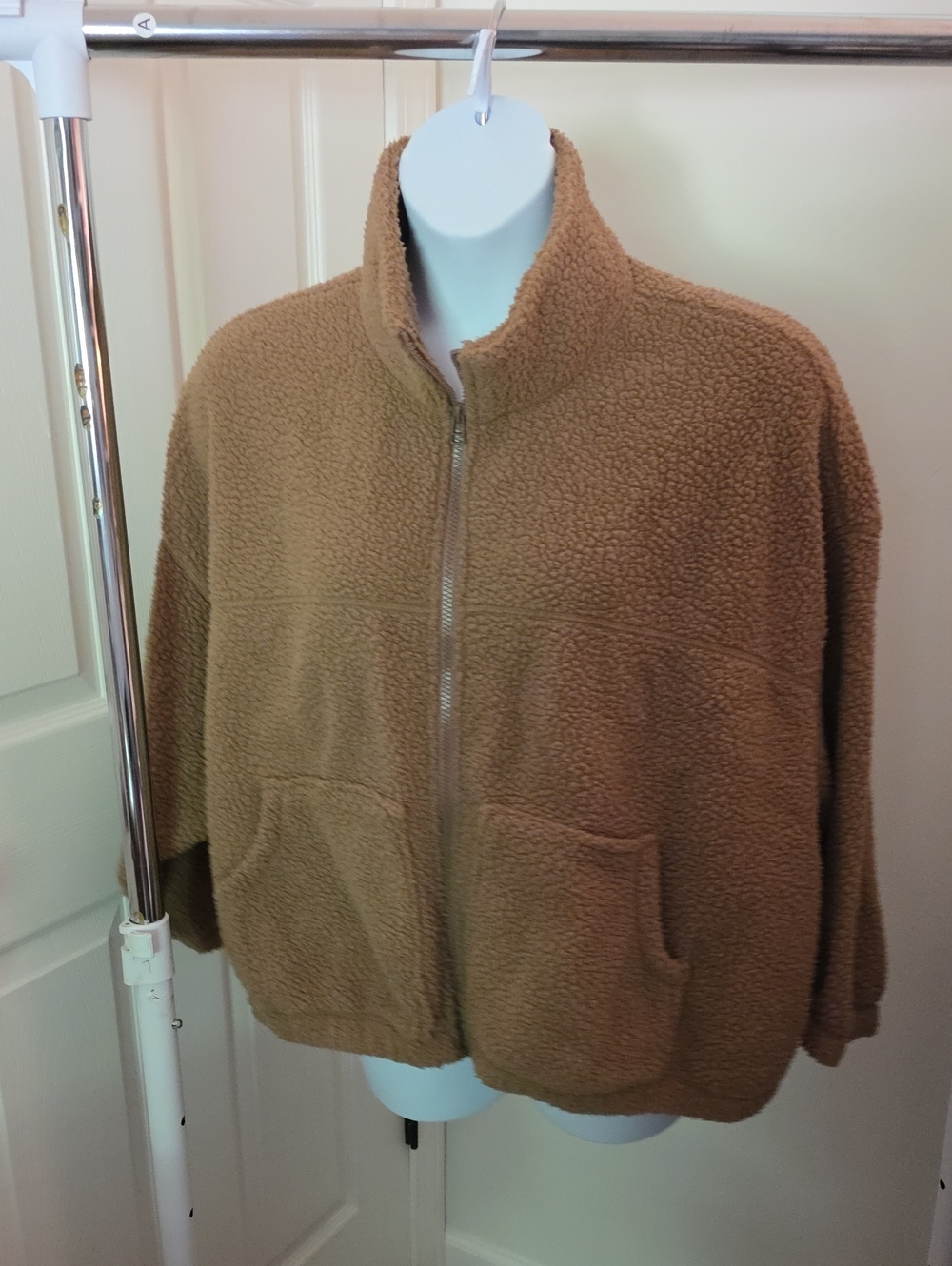 2x Old Navy Teddy Fleece Jacket in Camel Brown
